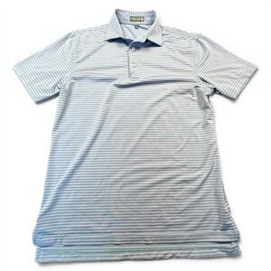 Peter Millar Summer Comfort Polo Shirt Mens Small Striped Golf Stretch Top